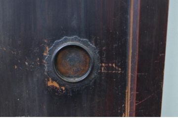 アンティーク建具　杉材　和モダンな空間作りにおすすめな板戸窓2枚セット(引き戸)(R-067978)