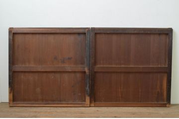 アンティーク建具　杉材　和モダンな空間作りにおすすめな板戸窓2枚セット(引き戸)(R-067978)