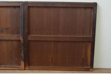 アンティーク建具　杉材　和モダンな空間作りにおすすめな板戸窓2枚セット(引き戸)(R-067978)