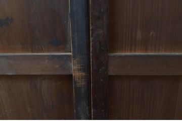 アンティーク建具　杉材　和モダンな空間作りにおすすめな板戸窓2枚セット(引き戸)(R-067978)