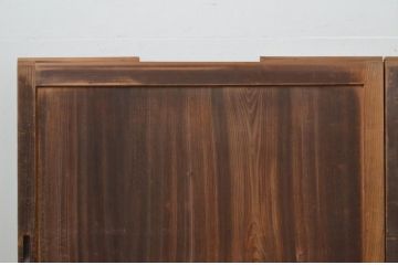 アンティーク建具　杉材　経年を感じさせる木味が魅力の板戸窓2枚セット(引き戸)(R-067980)