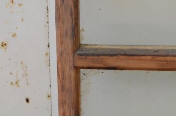 アンティーク建具　ペイント仕上げ限定　大正ロマン　レトロな空間作りにおすすめなガラス窓2枚セット(引き戸、ガラス戸)(R-067983)