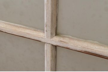 アンティーク建具　レトロな空間作りにおすすめなペンキガラス窓2枚セット(引き戸、ガラス戸)(R-067984)