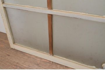 アンティーク建具　レトロな空間作りにおすすめなペンキガラス窓2枚セット(引き戸、ガラス戸)(R-067984)