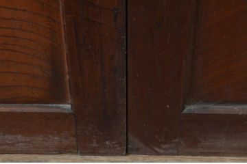 アンティーク建具　上質な和の空間を演出する欅(ケヤキ)材一枚板の板戸窓4枚セット(引き戸)(R-067985)