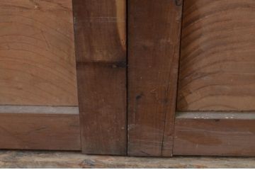 アンティーク建具　上質な和の空間を演出する欅(ケヤキ)材一枚板の板戸窓4枚セット(引き戸)(R-067985)