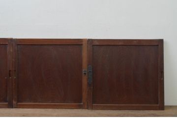 アンティーク建具　総欅(ケヤキ)材　落ち着いた和の空間を演出する板戸窓4枚セット(引き戸)(R-067986)
