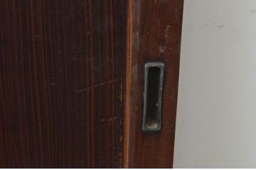 アンティーク建具　杉材　上質な和の空間を演出する板戸窓2枚セット(引き戸)(R-067990)