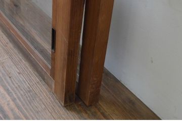 アンティーク建具　希少!!　レトロな雰囲気漂う小窓付きのガラス窓2枚セット(引き戸、ガラス戸)(R-067992)