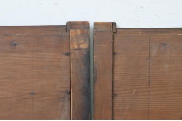 アンティーク建具　上質な和の空間を演出する縦桟板戸窓2枚セット(引き戸、格子戸)(R-067995)