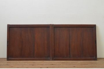 アンティーク建具　落ち着いた空間を演出する板戸窓2枚セット(引き戸)(R-067996)