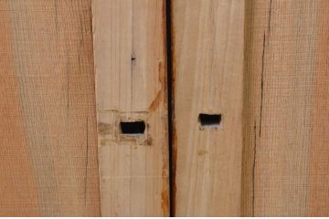 アンティーク建具　和の趣を感じられる板戸窓2枚セット(引き戸)(R-067997)