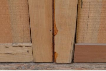 アンティーク建具　和の趣を感じられる板戸窓2枚セット(引き戸)(R-067997)