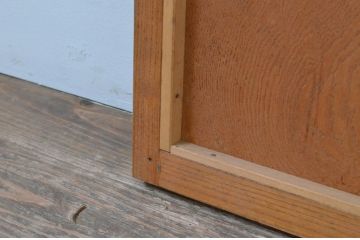 アンティーク建具　経年を感じさせる木味が魅力の小さな板戸窓2枚セット(引き戸)(R-068001)