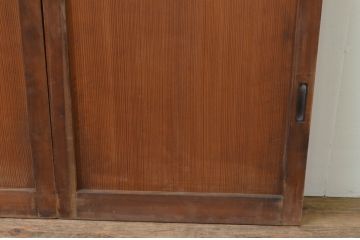 アンティーク建具　杉材　美しい柾目が魅力的な板戸窓2枚セット(引き戸)(R-068015)
