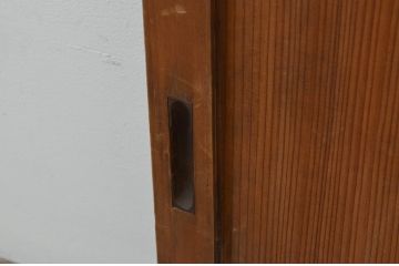 アンティーク建具　杉材　美しい柾目が魅力的な板戸窓2枚セット(引き戸)(R-068015)
