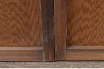 アンティーク建具　杉材　美しい柾目が魅力的な板戸窓2枚セット(引き戸)(R-068015)