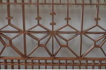 アンティーク建具　優美な組子が素敵!和の情緒溢れる組子窓3枚セット(格子戸、引き戸)(R-068017)