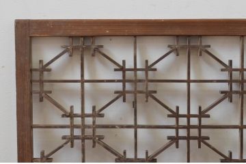 アンティーク建具　和の風情が感じられる組子窓1枚(格子戸、引き戸)(R-068018)