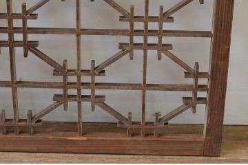 アンティーク建具　和の風情が感じられる組子窓1枚(格子戸、引き戸)(R-068018)
