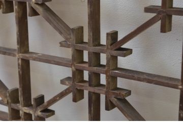 アンティーク建具　和の風情が感じられる組子窓1枚(格子戸、引き戸)(R-068018)