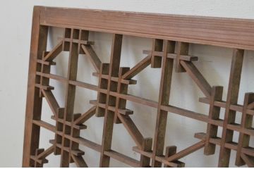 アンティーク建具　和の風情が感じられる組子窓1枚(格子戸、引き戸)(R-068018)