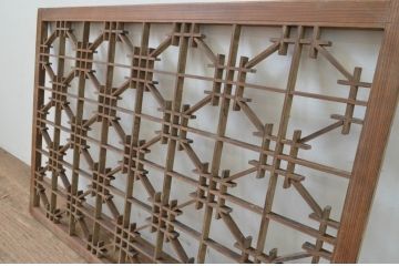 アンティーク建具　和の風情が感じられる組子窓1枚(格子戸、引き戸)(R-068018)