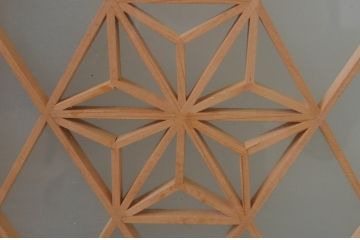 アンティーク建具　上質な和の空間を演出する両面ガラス入りの組子窓2枚セット(ガラス窓、ガラス戸、格子戸、引き戸)(R-068019)