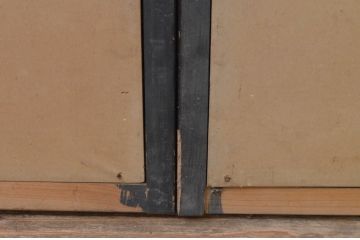 アンティーク建具　七宝引き手のデザインが魅力的な小さなふすま窓4枚セット(引き戸、ふすま戸、襖)(R-068024)