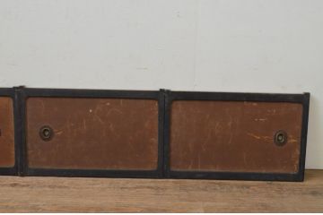 アンティーク建具　七宝引き手のデザインが魅力的な小さなふすま窓4枚セット(引き戸、ふすま戸、襖)(R-068025)