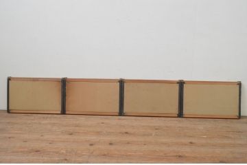 アンティーク建具　七宝引き手のデザインが魅力的な小さなふすま窓4枚セット(引き戸、ふすま戸、襖)(R-068025)