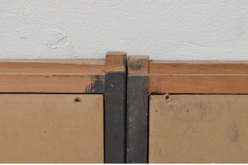 アンティーク建具　七宝引き手のデザインが魅力的な小さなふすま窓4枚セット(引き戸、ふすま戸、襖)(R-068025)