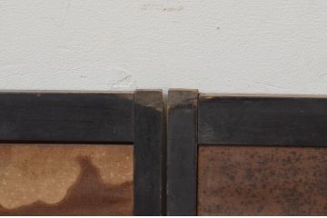 アンティーク建具　和の雰囲気溢れるふすま窓2枚セット(ふすま戸、引き戸、襖)(R-068026)