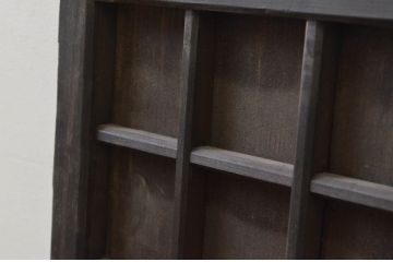 アンティーク建具　落ち着いた和の空間づくりにおすすめ!マス目(升目)の格子窓1枚(きつね格子、狐格子、格子戸、板戸、引き戸)(R-068035)