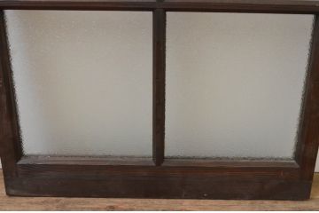 アンティーク建具　落ち着きのある色味が魅力的なガラス窓1枚(ガラス戸、引き戸)(R-068037)