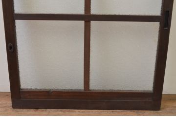 アンティーク建具　落ち着きのある色味が魅力的なガラス窓1枚(ガラス戸、引き戸)(R-068037)