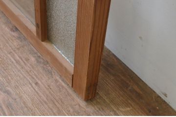 アンティーク建具　色ガラス入り　大正ロマンの雰囲気溢れるガラス窓1枚(ガラス戸、引き戸)(R-068040)