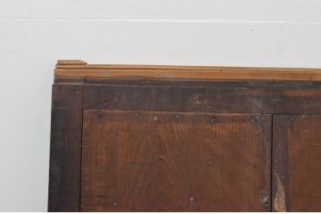 アンティーク建具　枠欅(ケヤキ)材　和の雰囲気溢れる縦格子の板戸窓1枚(格子戸、引き戸)(R-068044)