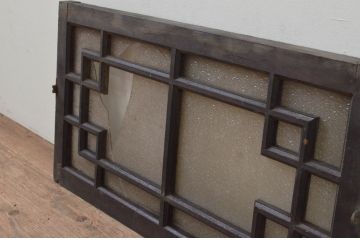 アンティーク建具　ダイヤガラス入り　大正ロマンな雰囲気を醸し出す幾何学デザインの明かり取り1枚(明り取り、欄間)(R-068048)