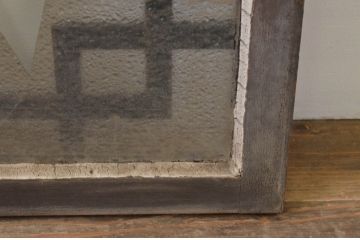 アンティーク建具　ダイヤガラス入り　大正ロマンな雰囲気を醸し出す幾何学デザインの明かり取り1枚(明り取り、欄間)(R-068048)