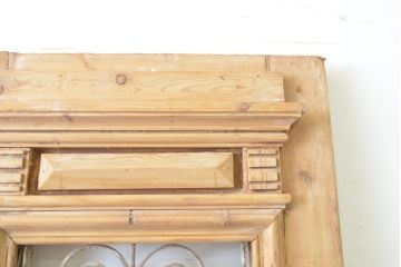 海外アンティーク　パイン材　アイアンフェンス入り両開きドア1対2枚セット(建具、木製扉)(R-068057)