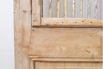 海外アンティーク　パイン材　アイアンフェンス入り両開きドア1対2枚セット(建具、木製扉)(R-068057)