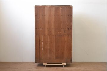和製アンティーク　ペイント仕上げ限定　上品な佇まいが魅力的なケビントガラスケース(ショーケース、飾り棚、収納棚、戸棚、陳列棚、店舗什器、デンタルケース、デンタルキャビネット)(R-068062)