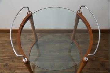 中古　美品　ポラダ(porada)社　ACTUS(アクタス)取扱い　モダンなデザインが素敵なキャスターワゴン(トロリー、キッチンワゴン、キッチンラック、サイドテーブル)(定価約30万円)(R-068072)