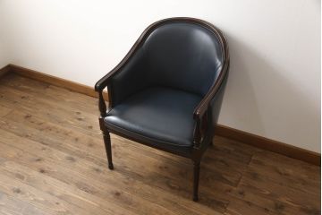 中古　美品　本革(レザー)　maruni(マルニ木工)　KENT-COURT(ケントコート)　ブリティッシュコレクション　アームチェア(1Pソファ、一人掛け、ラウンジチェア、椅子、イス)(定価約30万円)(R-068073)