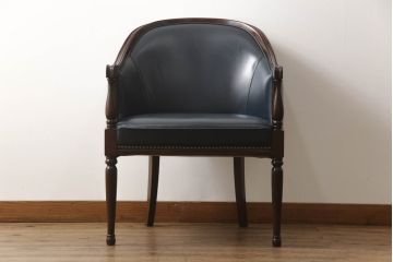 中古　美品　本革(レザー)　maruni(マルニ木工)　KENT-COURT(ケントコート)　ブリティッシュコレクション　アームチェア(1Pソファ、一人掛け、ラウンジチェア、椅子、イス)(定価約30万円)(R-068074)