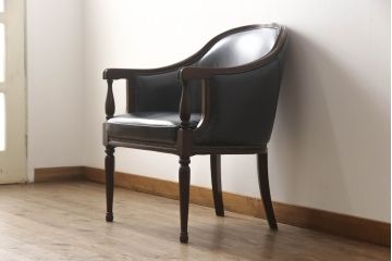中古　美品　本革(レザー)　maruni(マルニ木工)　KENT-COURT(ケントコート)　ブリティッシュコレクション　アームチェア(1Pソファ、一人掛け、ラウンジチェア、椅子、イス)(定価約30万円)(R-068074)