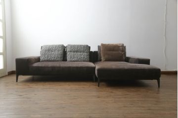 中古　arflex(アルフレックス)　ERA(エラ)　ゆったりと心地良いくつろぎの空間を演出するアームソファ(2人掛け、3人掛け、長椅子、長イス、コーナーソファ、カウチソファ)(定価約140万円)(R-068076)