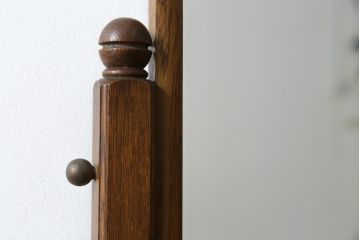 和製アンティーク　ナラ材　シンプルでかわいいデザインの小振りなドレッサー(鏡台、化粧台、ミラー)(R-068077)