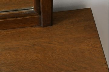 和製アンティーク　ナラ材　シンプルでかわいいデザインの小振りなドレッサー(鏡台、化粧台、ミラー)(R-068077)